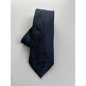 Joseph Abboud Blue, Black Floral Pattern 100% Silk Slim Tie NWT